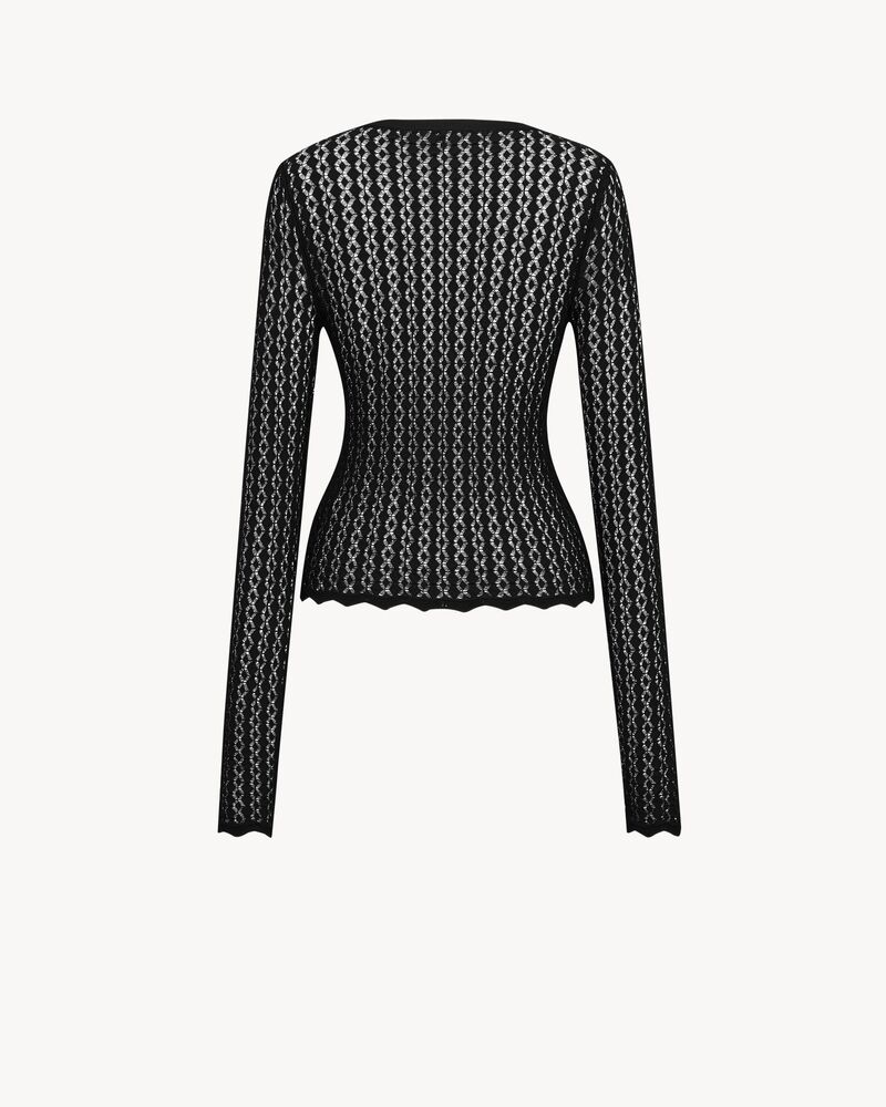 半透明圆领毛衫