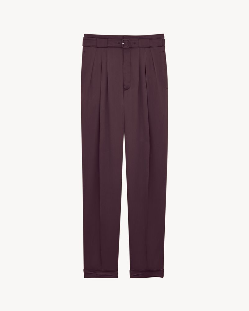 桑蚕丝公爵缎腰带长裤