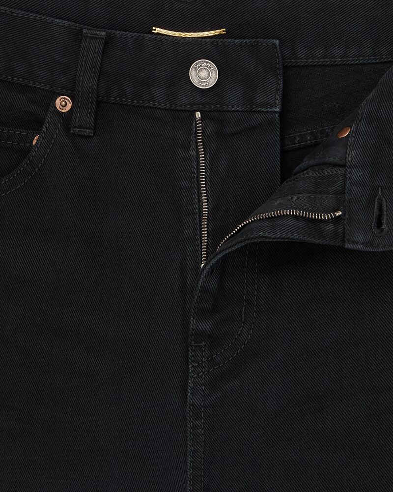 70年代风格旧黑色喇叭牛仔裤