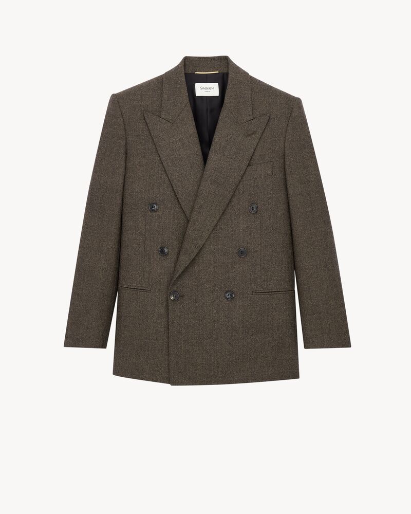 人字纹羊毛夹克