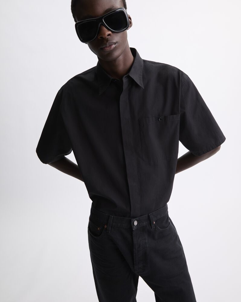 棉府绸睡衣式衬衫