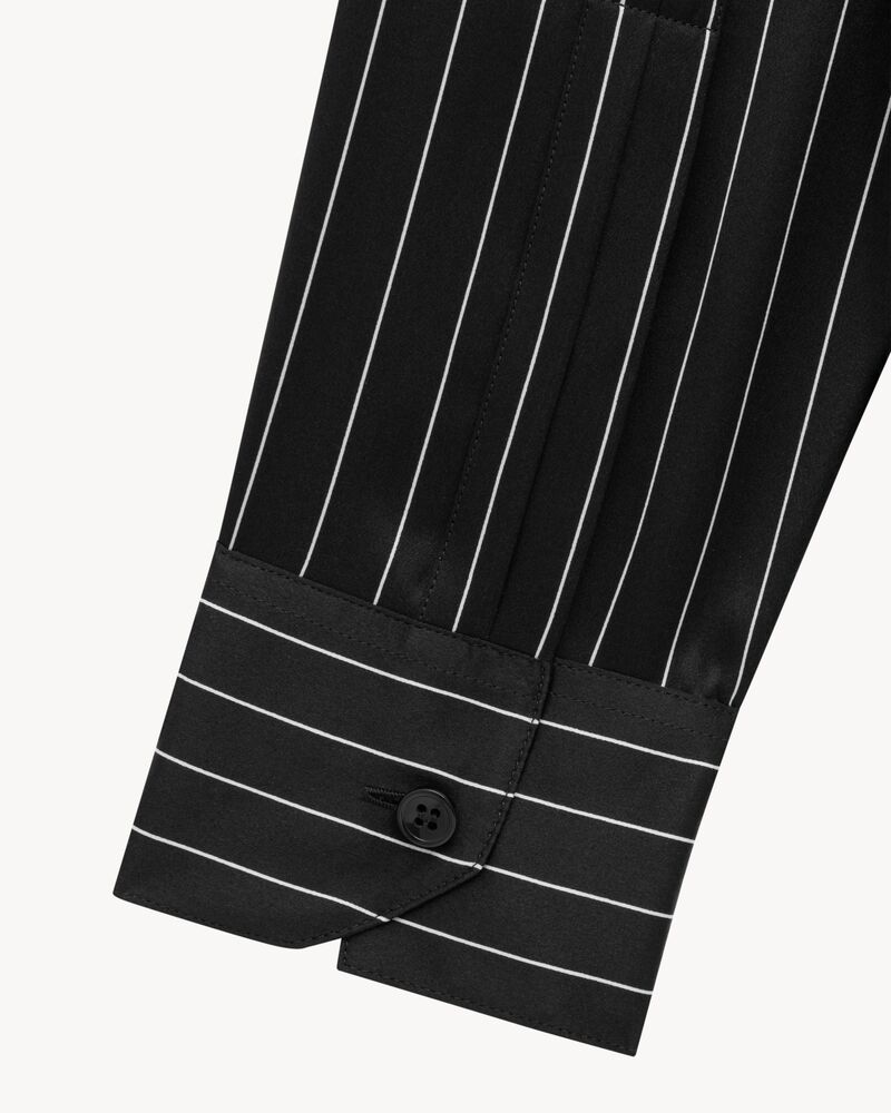 条纹桑蚕丝缎面衬衫