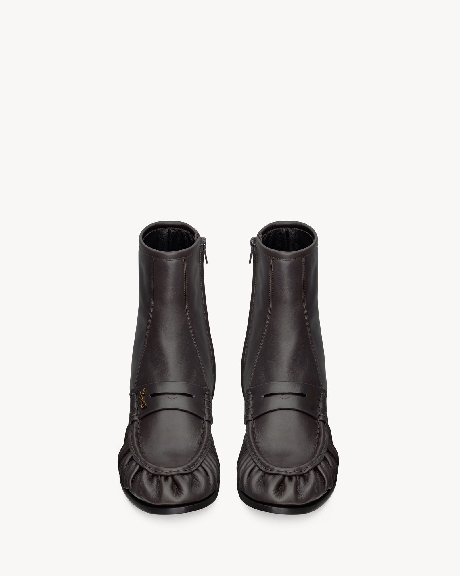 LE LOAFER光滑皮革筒靴