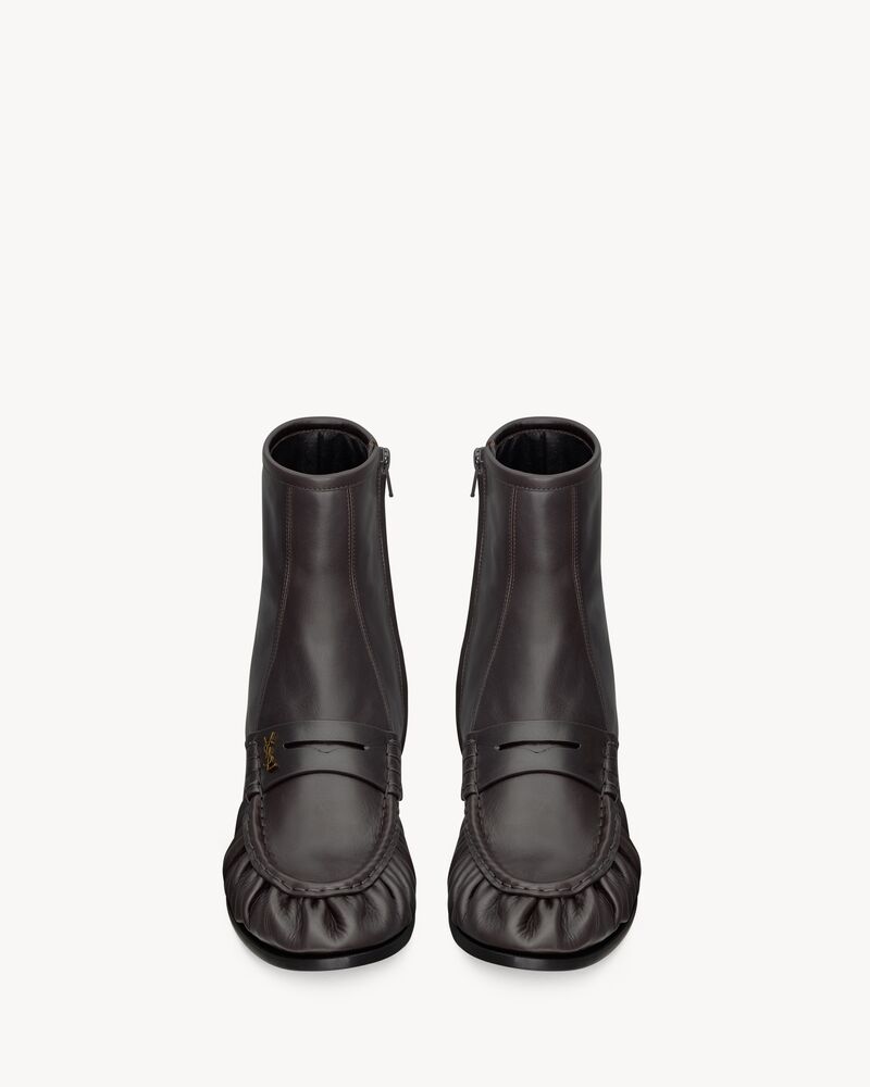 LE LOAFER光滑皮革筒靴