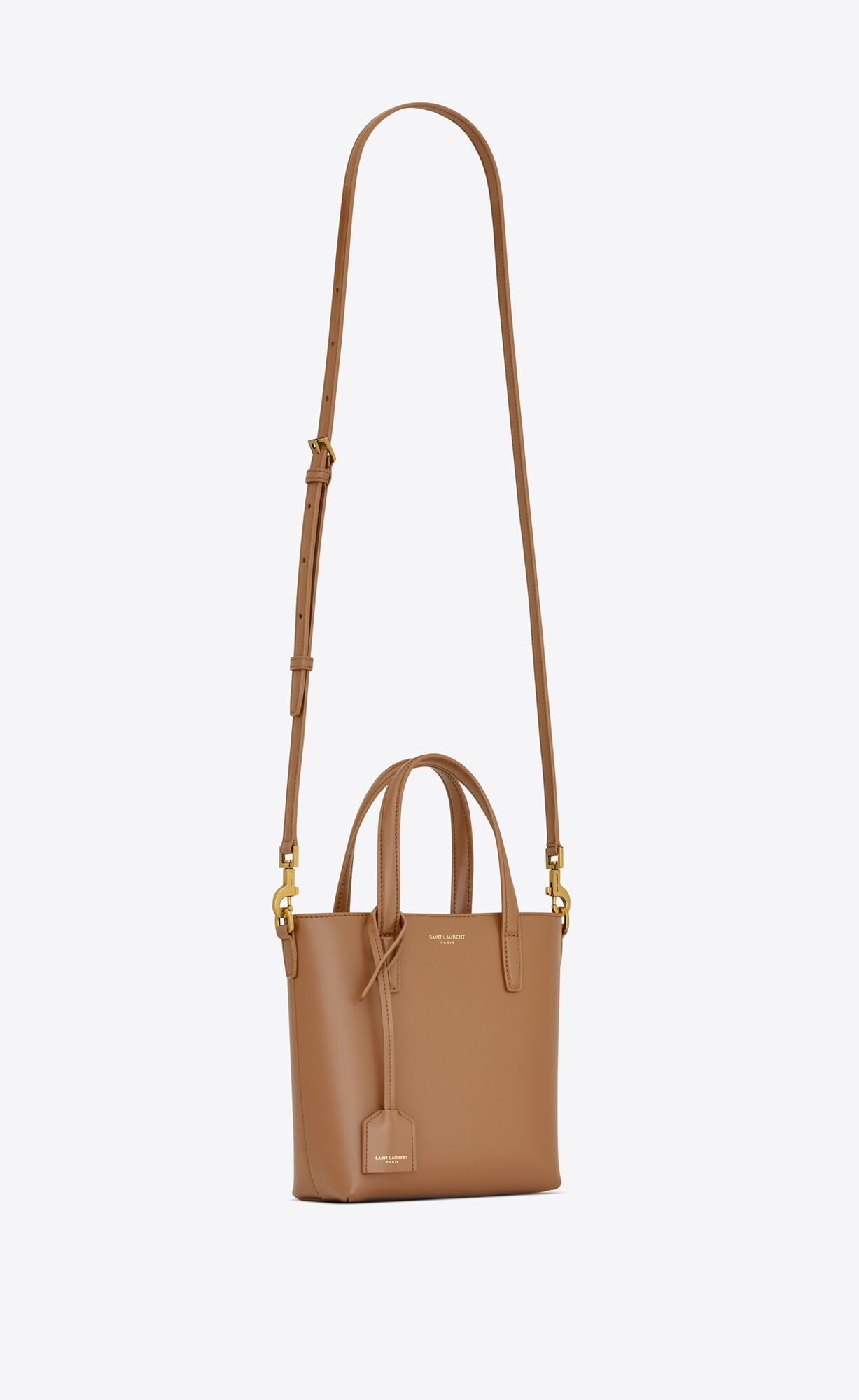 狐狸色SHOPPING SAINT LAURENT迷你皮革手袋
