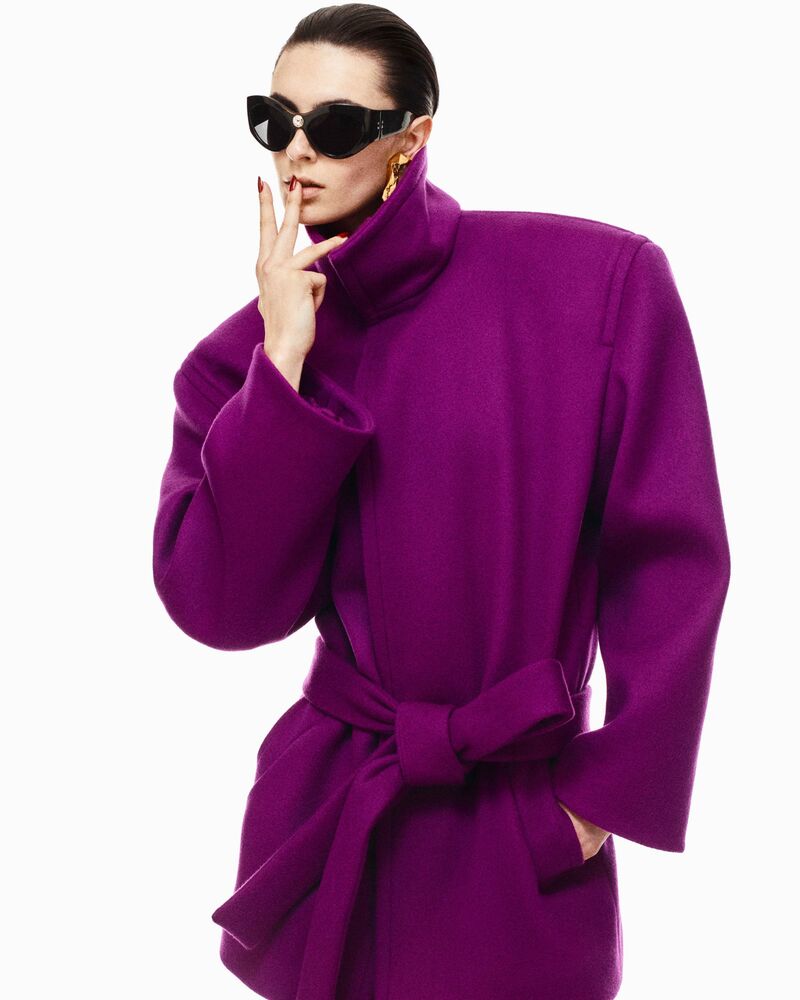 方正版型羊毛腰带大衣