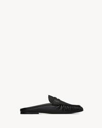 LE LOAFER亮面褶皱皮革穆勒鞋