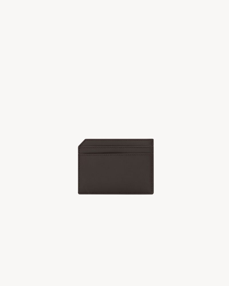 Saint Laurent Paris双色光滑牛皮革开放式卡包