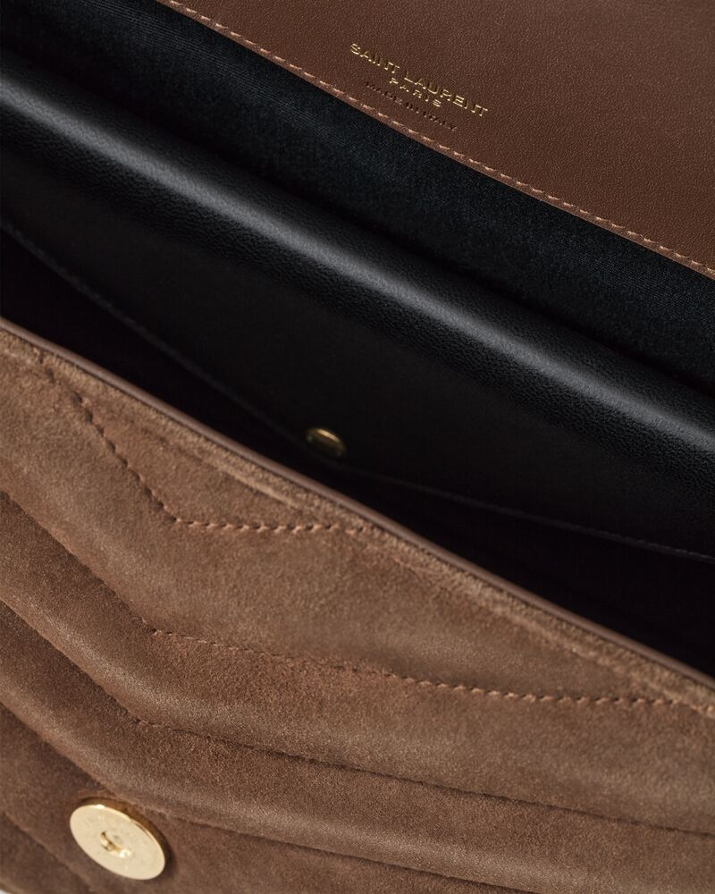 LOULOU大号绗缝绒面革手袋