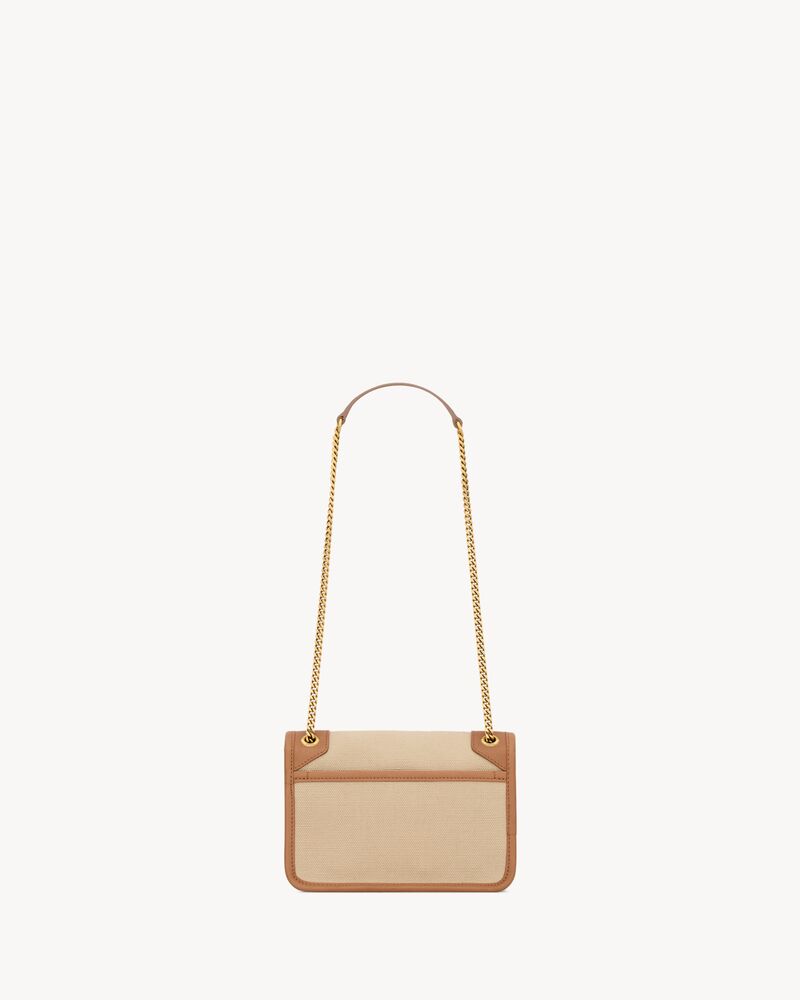 NIKI帆布和皮革迷你手袋