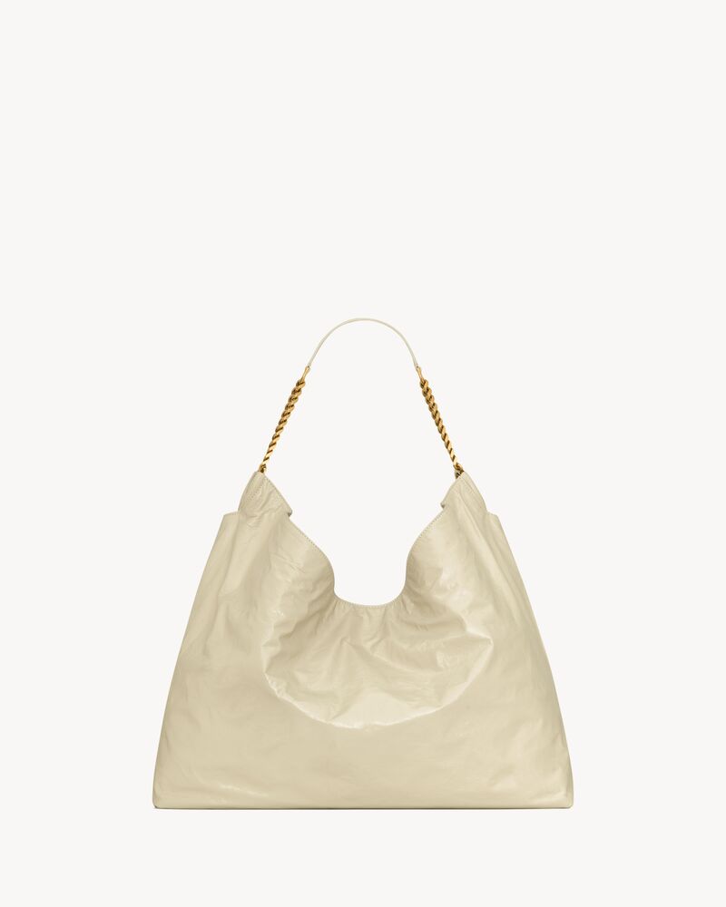 HORTENSE亮面皮革Hobo手袋