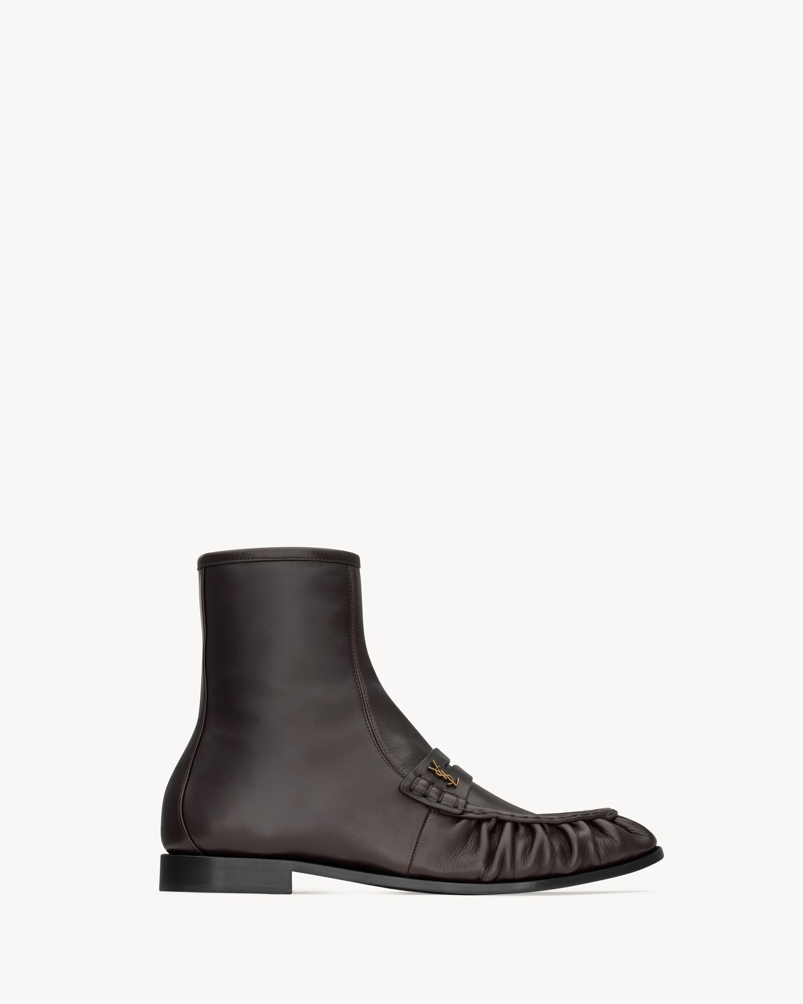 LE LOAFER光滑皮革筒靴