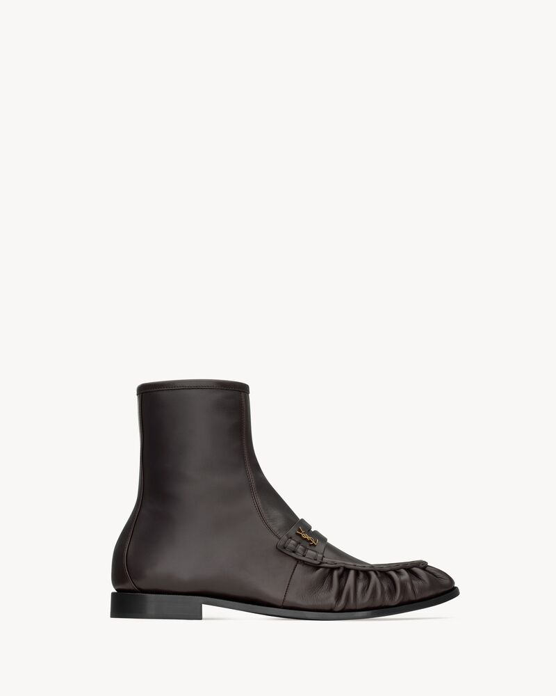 LE LOAFER光滑皮革筒靴