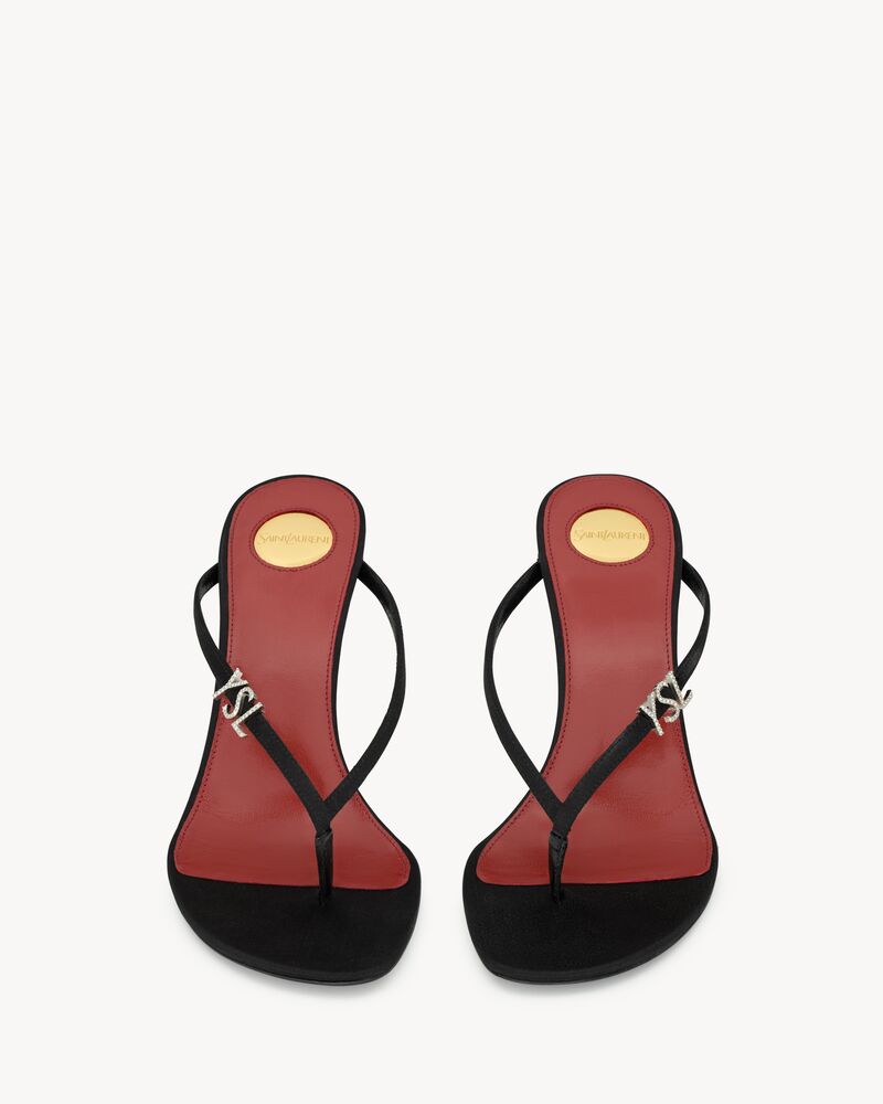 JERRY绉缎和仿水晶穆勒鞋