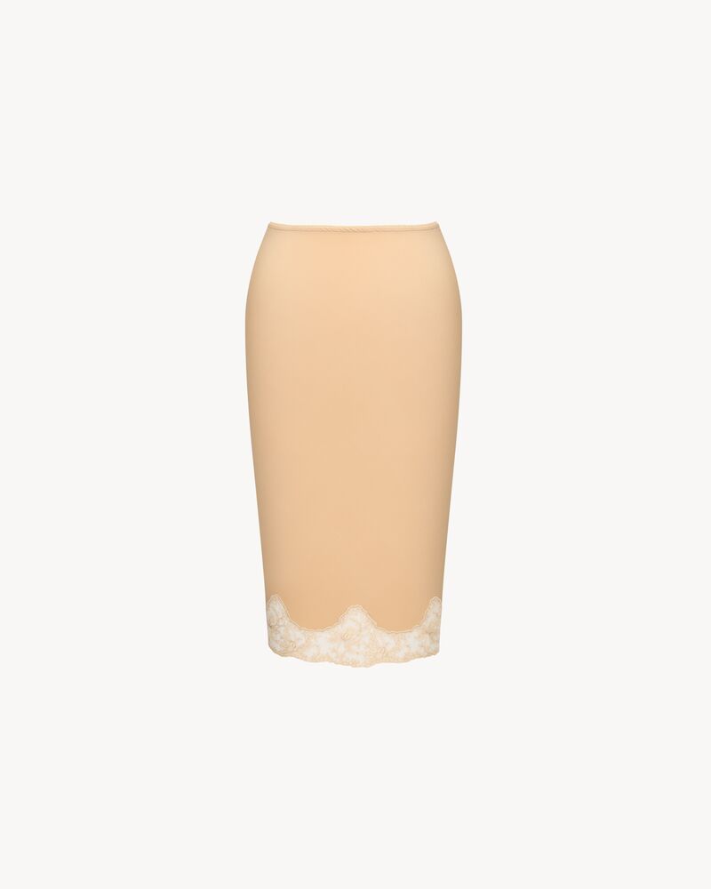 桑蚕丝缎面双绉蕾丝半裙