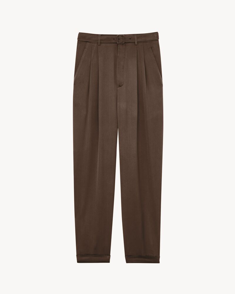 桑蚕丝公爵缎修身长裤