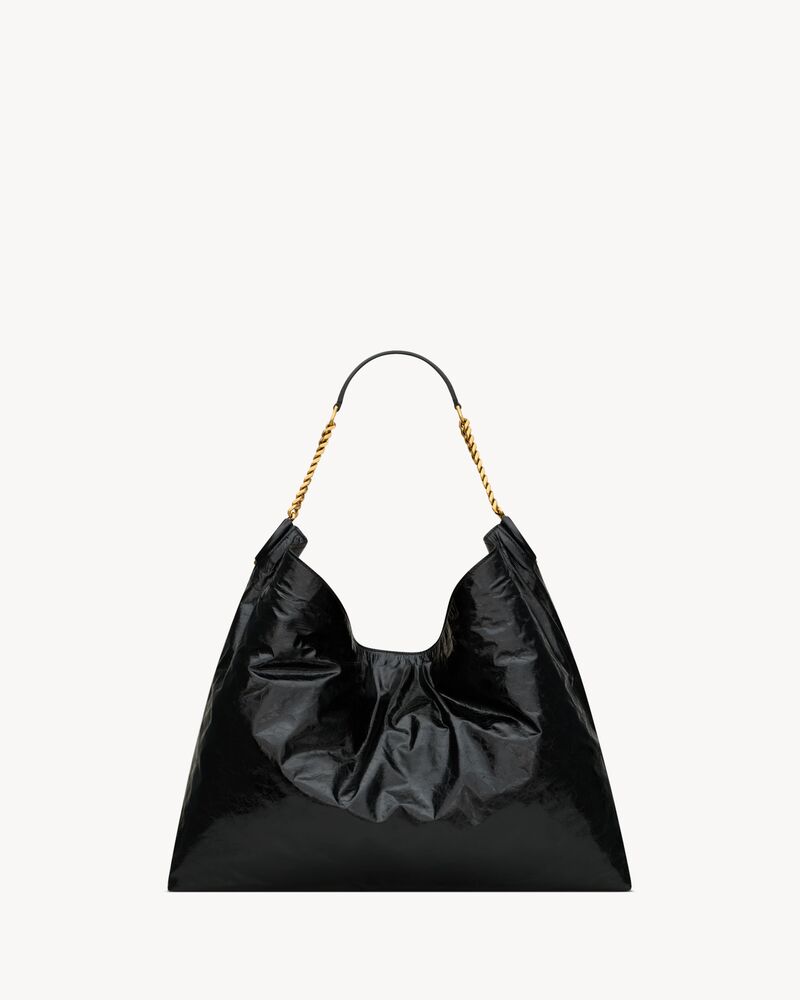 HORTENSE亮面皮革Hobo手袋