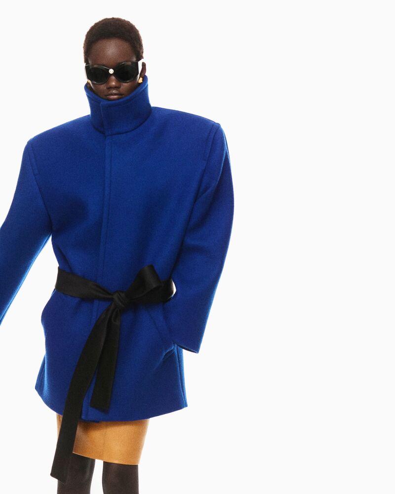 方正版型羊毛腰带大衣