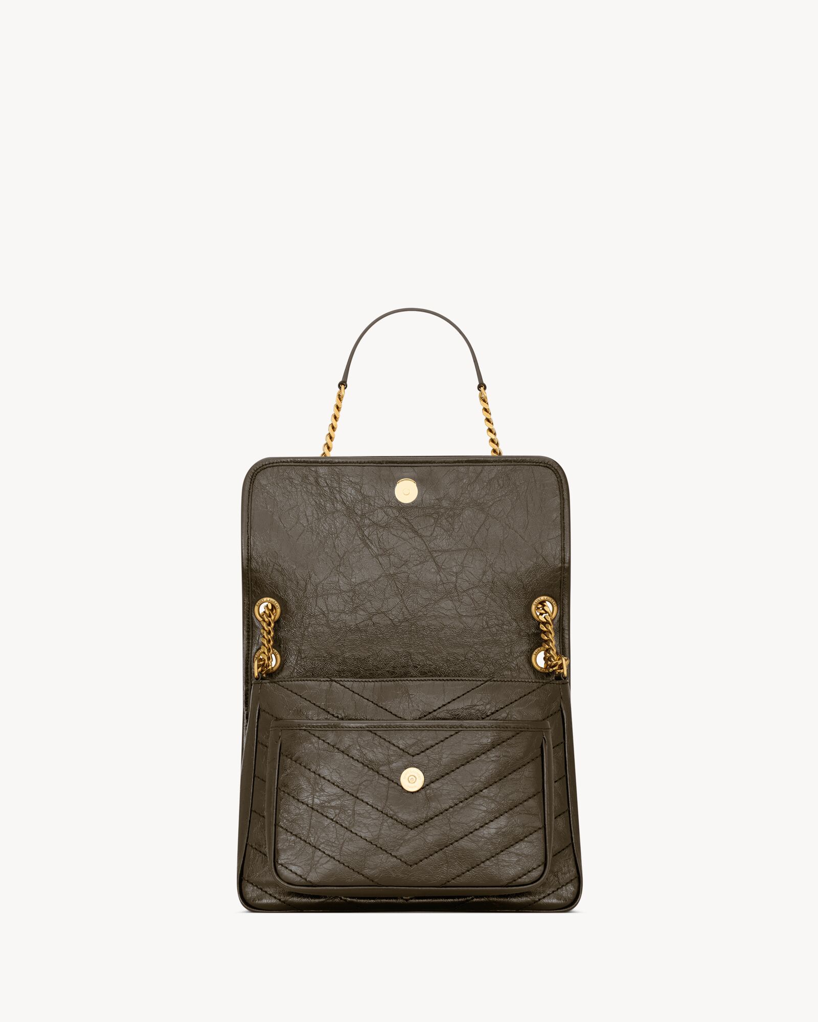 NIKI中号复古皮革手袋