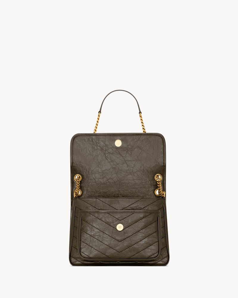 NIKI中号复古皮革手袋