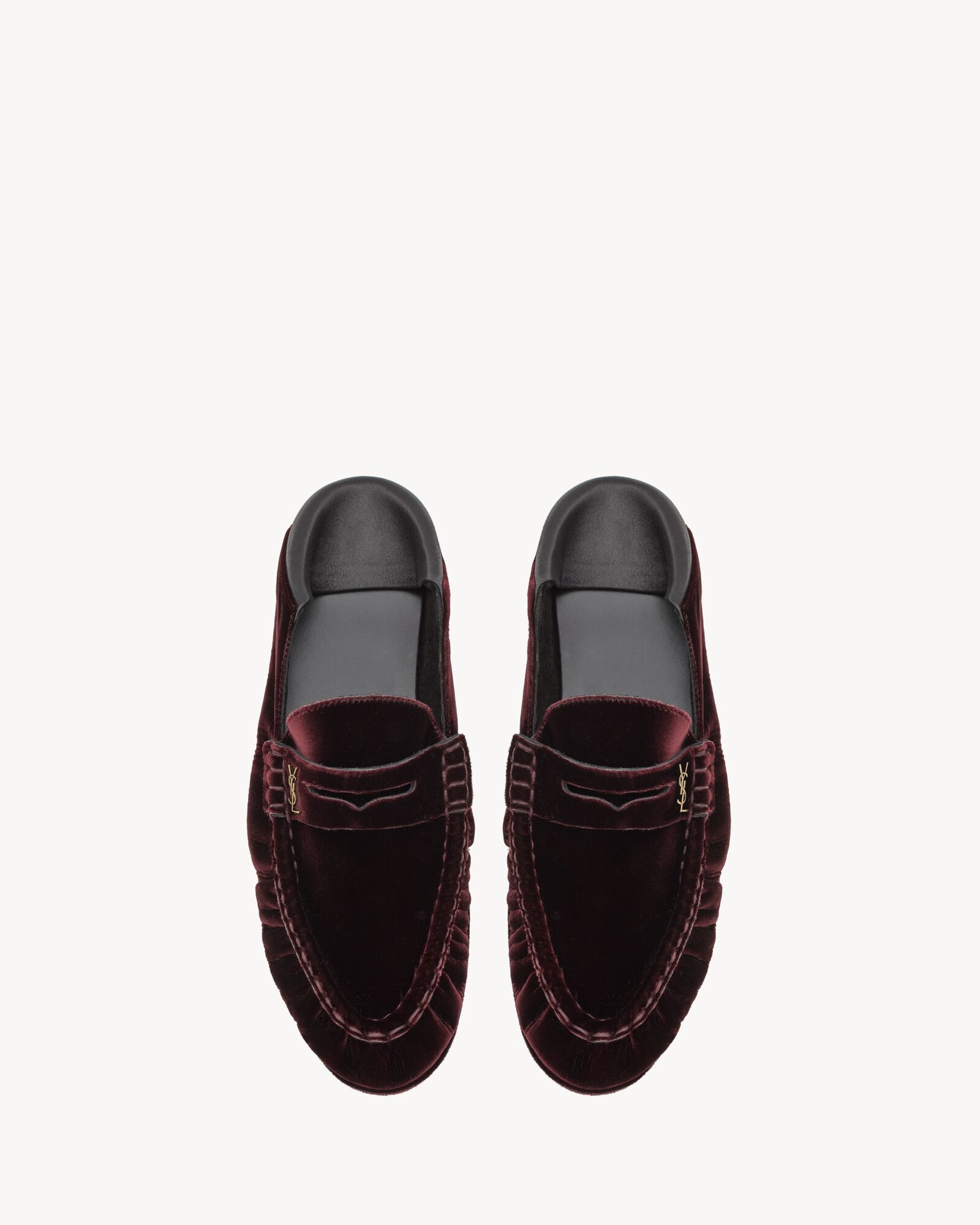 紫红色LE LOAFER可折叠丝绒乐福鞋