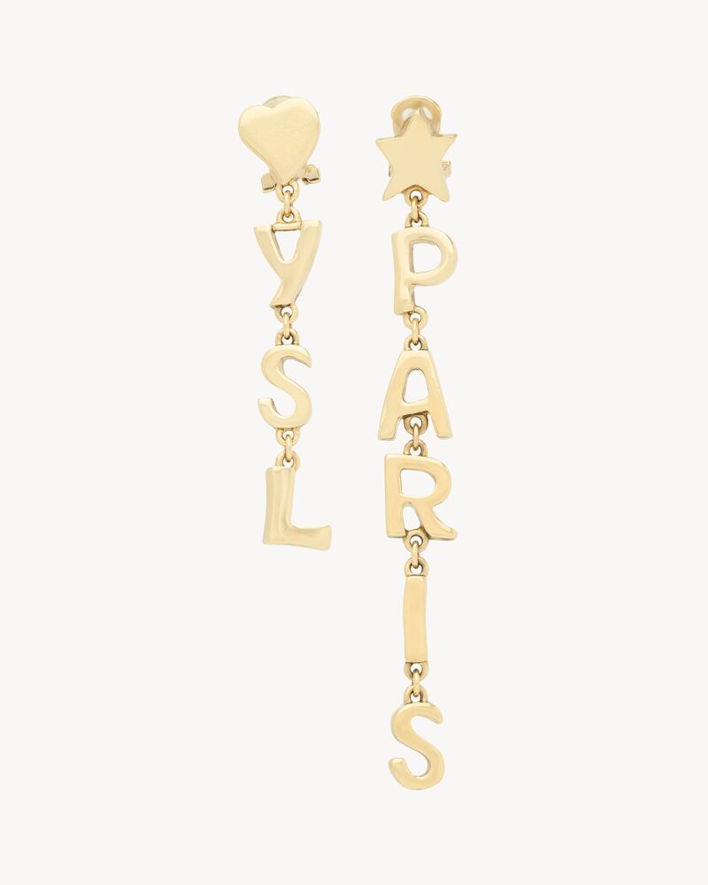 YSL PARIS金属吊坠耳环