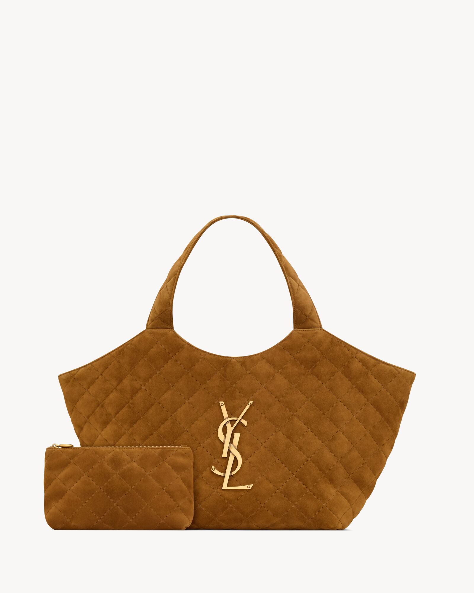 ICARE中号绗缝绒面革手袋