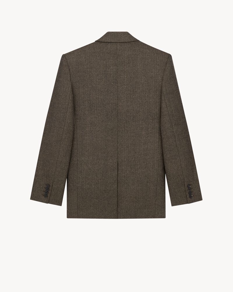 人字纹羊毛夹克