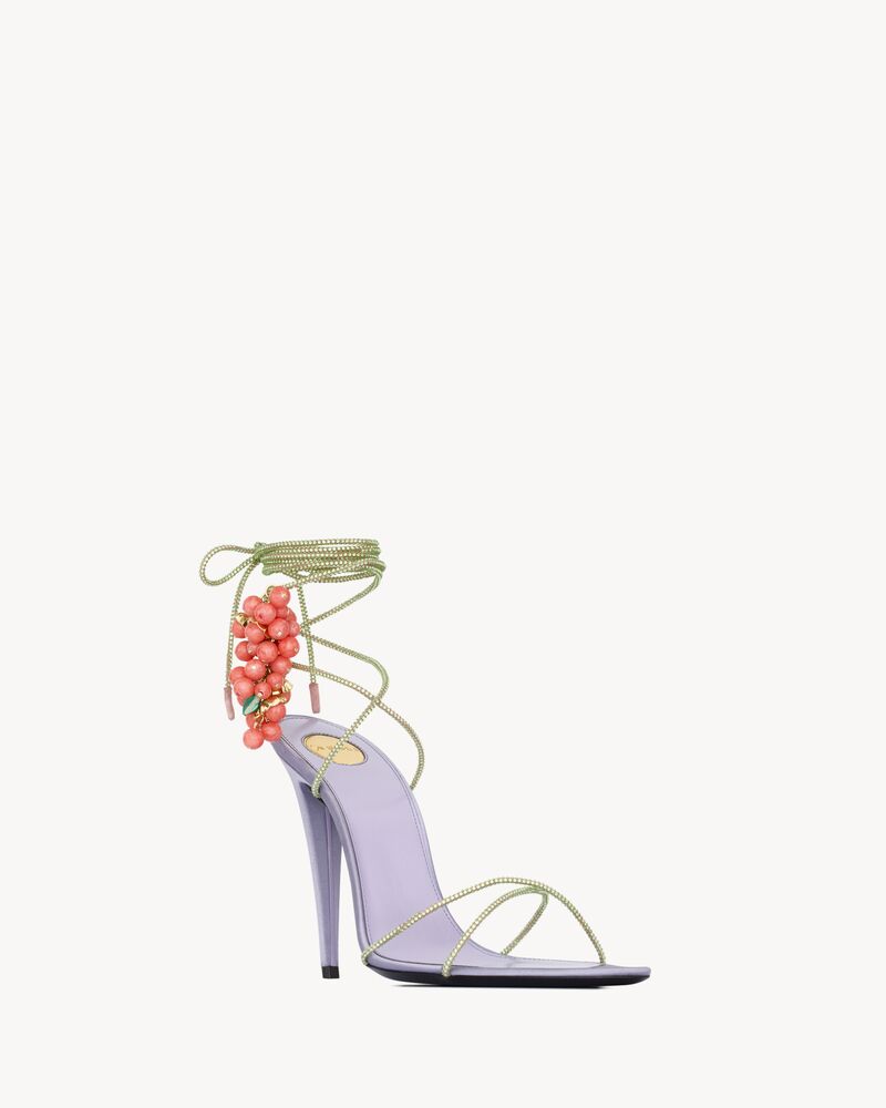 MON CHÉRI绒面革和仿水晶凉鞋