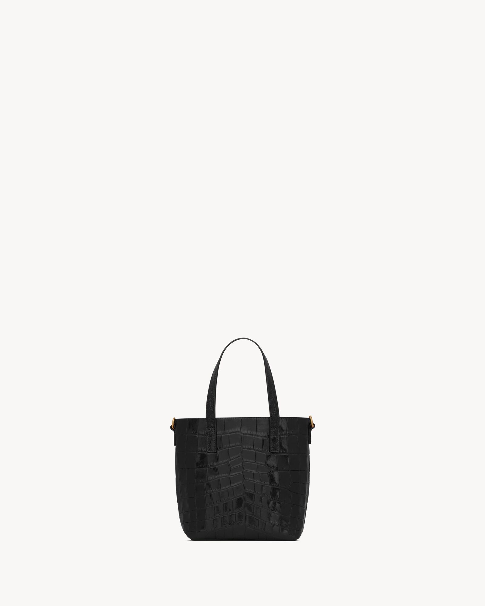 SHOPPING SAINT LAURENT迷你鳄鱼纹压印皮革手袋