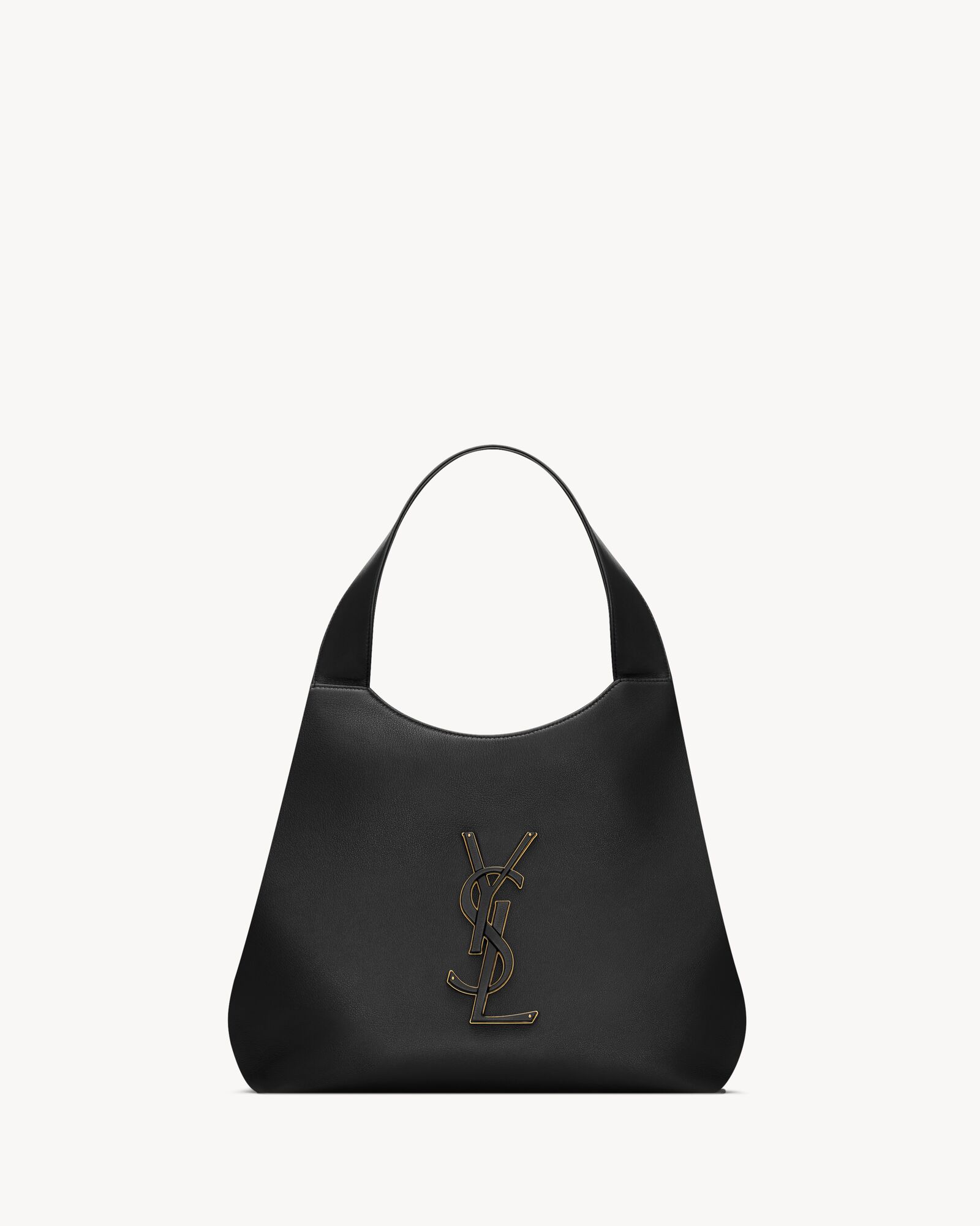 黑色ICARE中号光滑皮革手袋