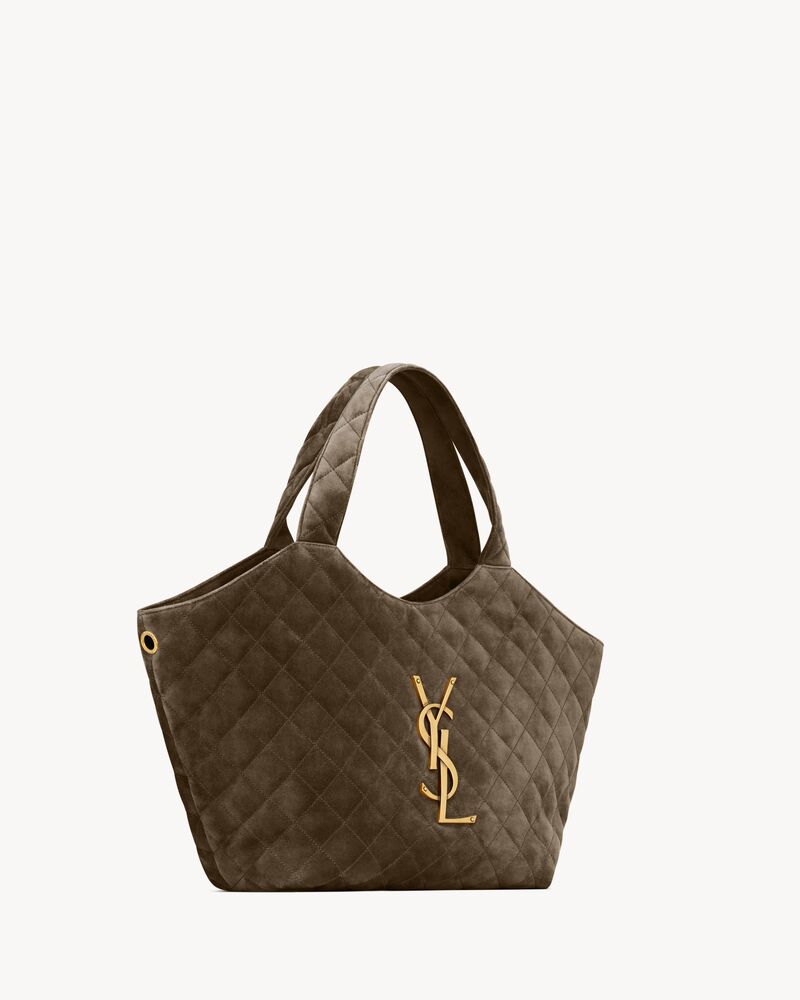 ICARE中号绗缝绒面革手袋