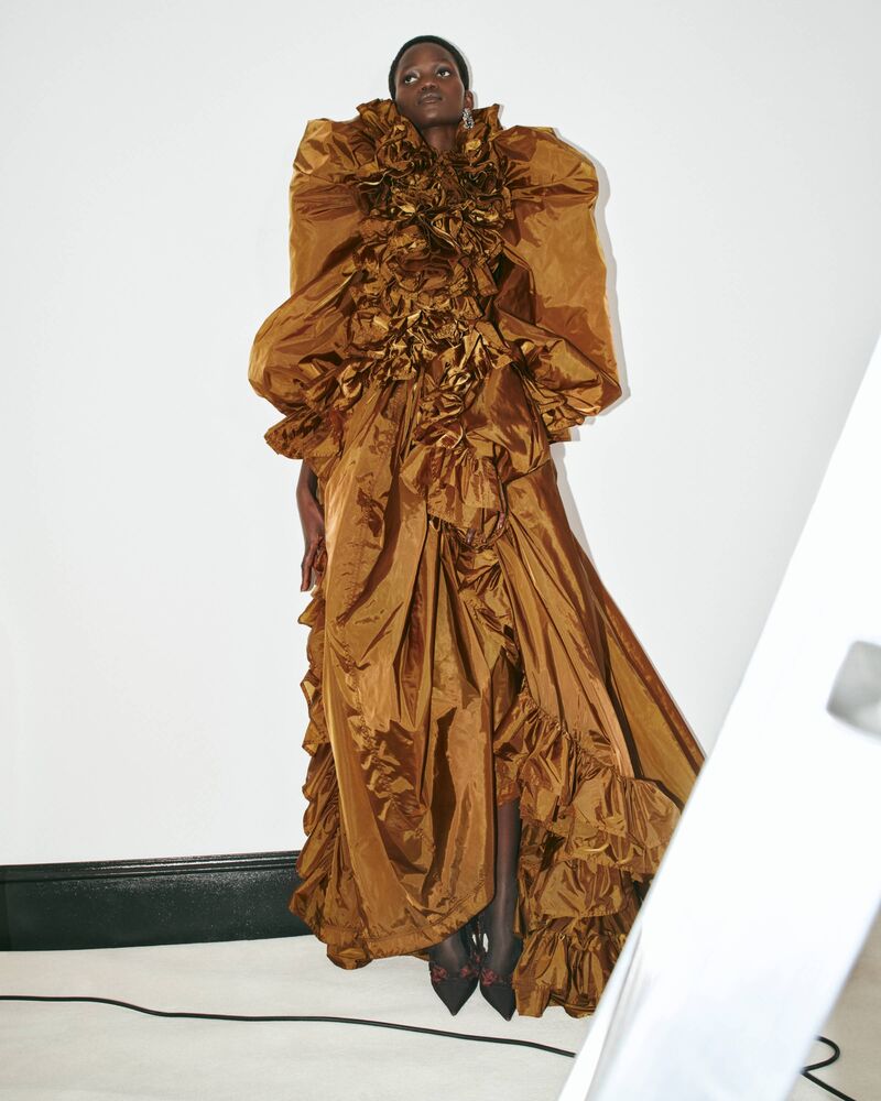 MADELEINE桑蚕丝塔夫绸露跟高跟鞋