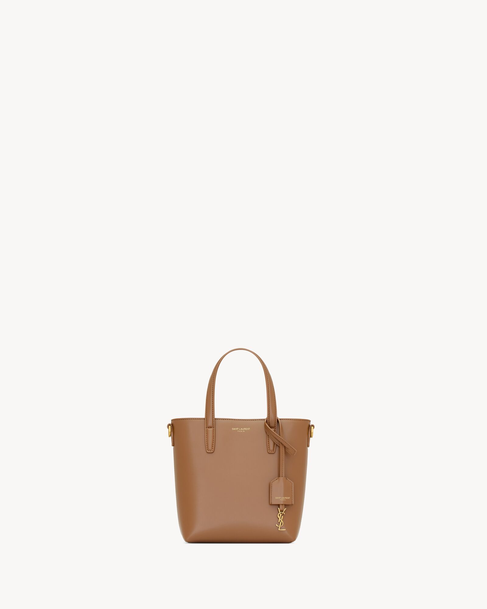 狐狸色SHOPPING SAINT LAURENT迷你皮革手袋