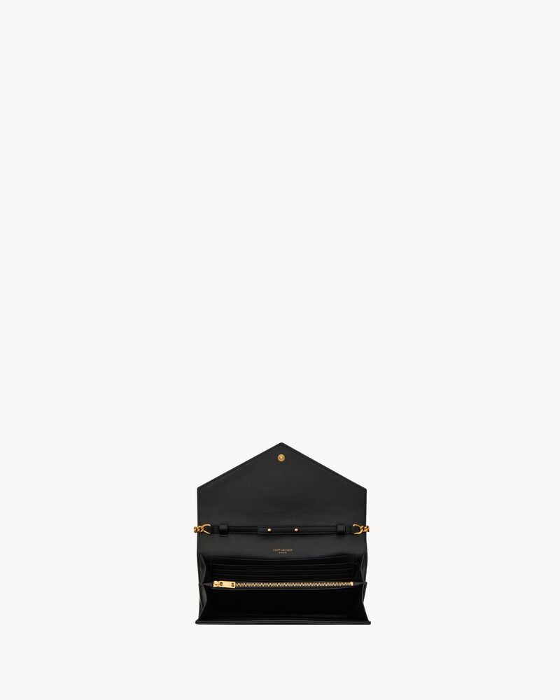 CASSANDRE混合绗缝皮革链条钱包