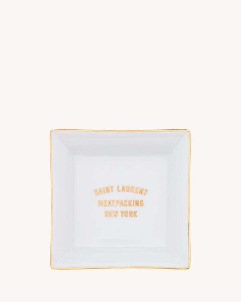 白色小号SAINT LAURENT NEW YORK置物盘