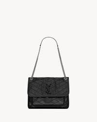 NIKI中号复古皮革手袋