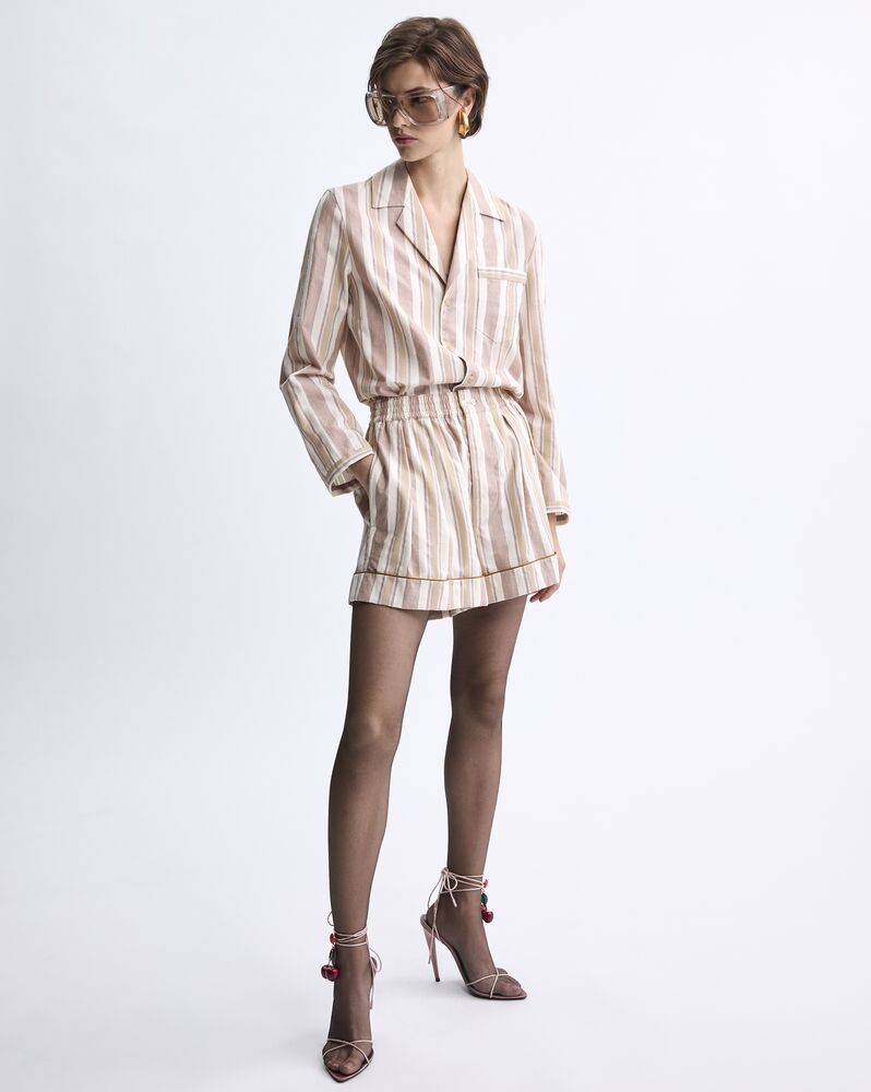 方形桑蚕丝睡衣式短裤