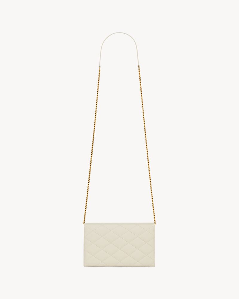 PARIS粒面皮革信封链条钱包