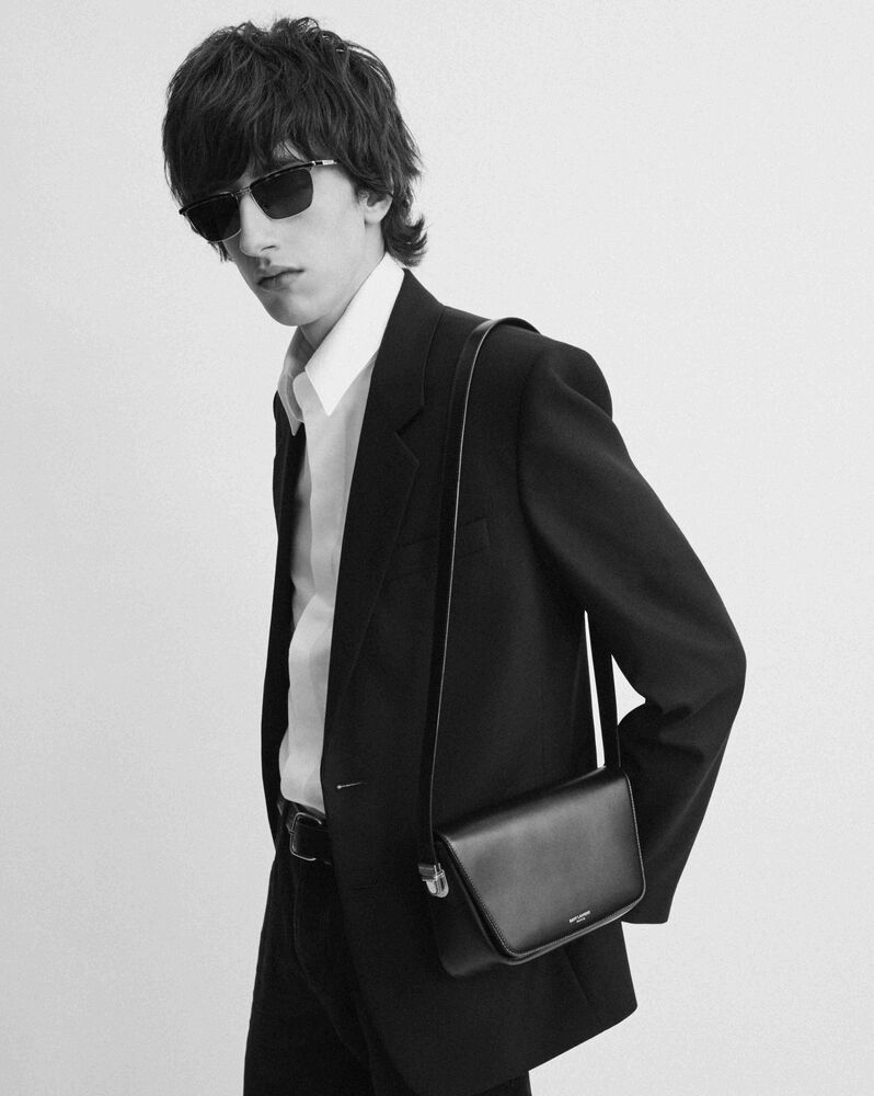 SAINT LAURENT小号光滑皮革斜挎包