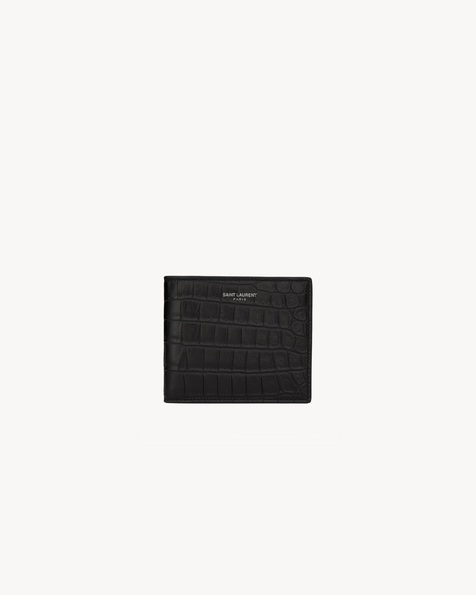 SAINT LAURENT PARIS鳄鱼压纹皮革钱包