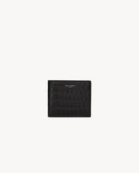 SAINT LAURENT PARIS鳄鱼压纹皮革钱包