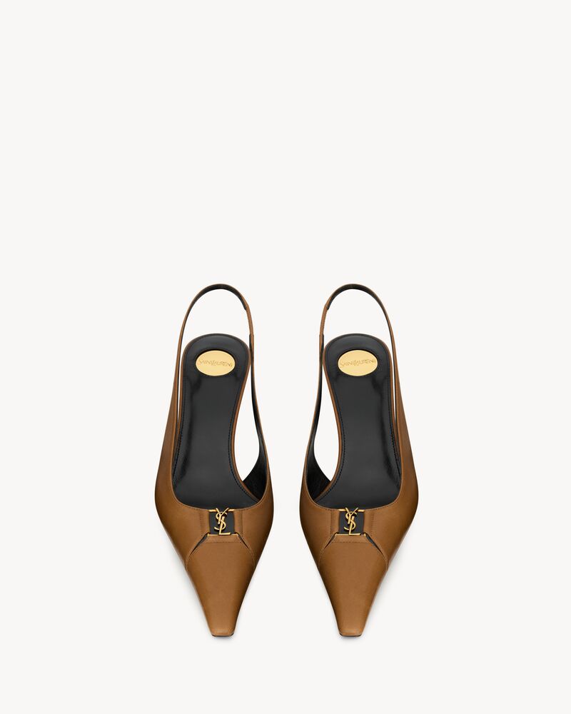 BABYLONE BRETEUIL光滑皮革露跟高跟鞋