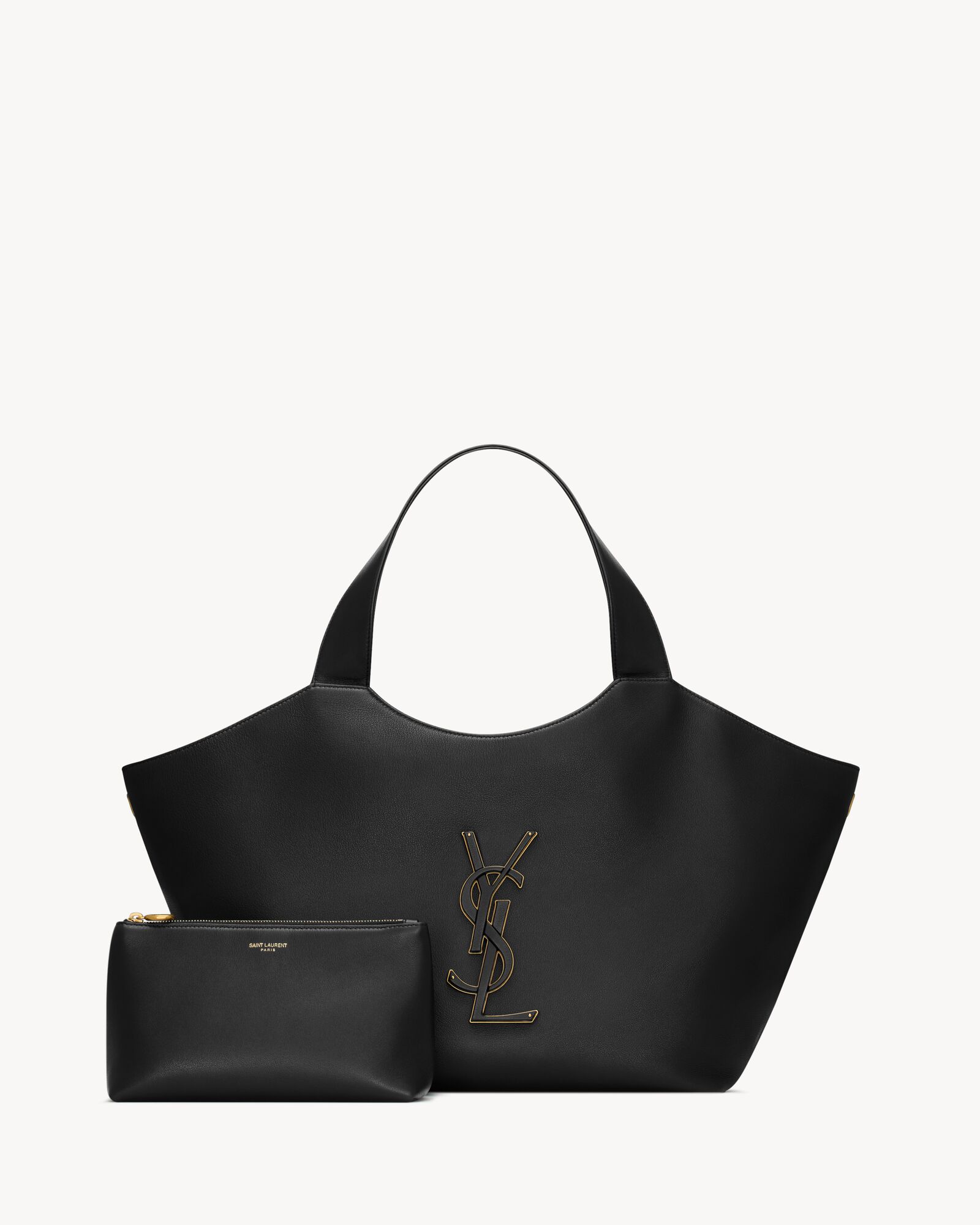 黑色ICARE中号光滑皮革手袋