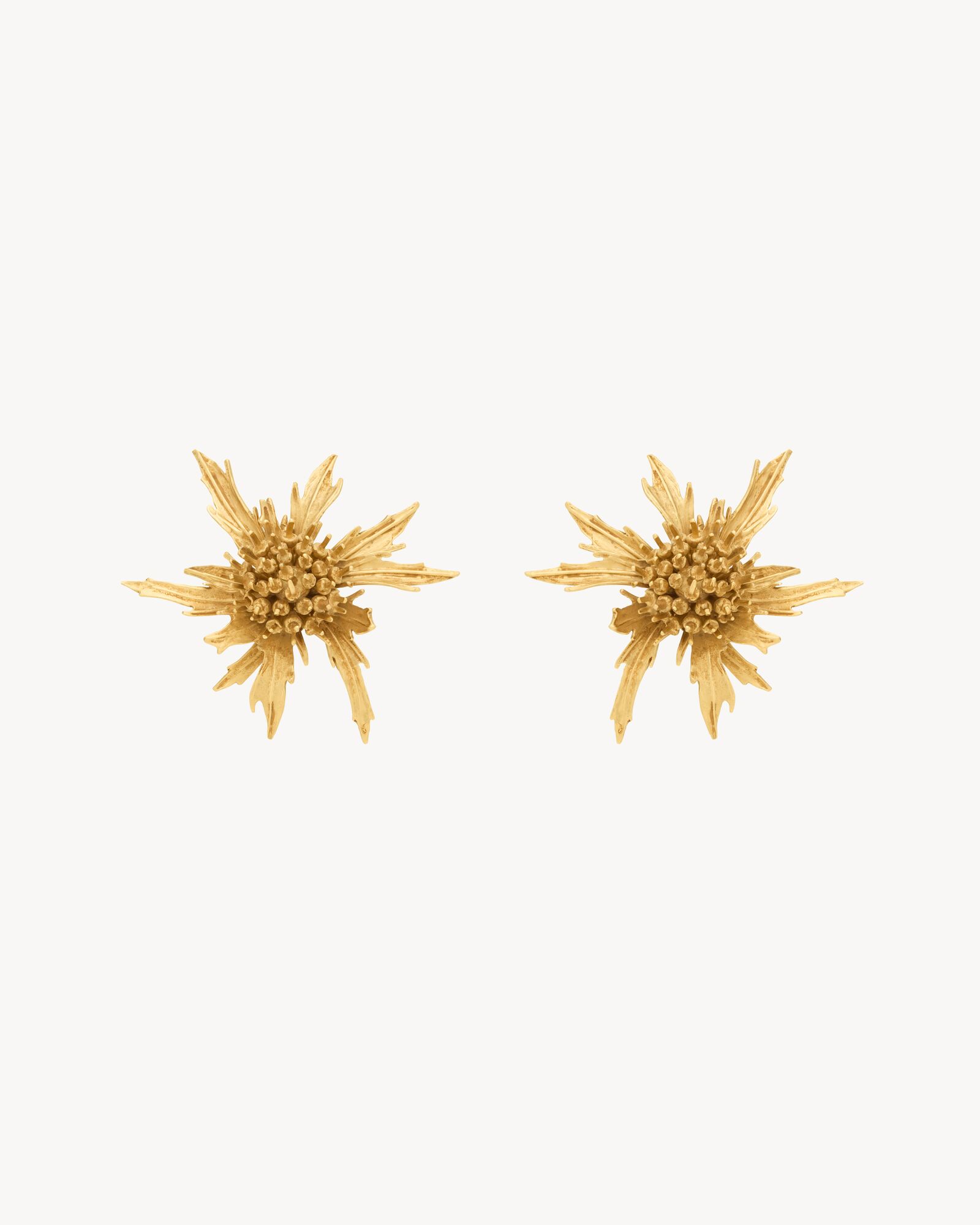古旧金色蓟花金属耳环