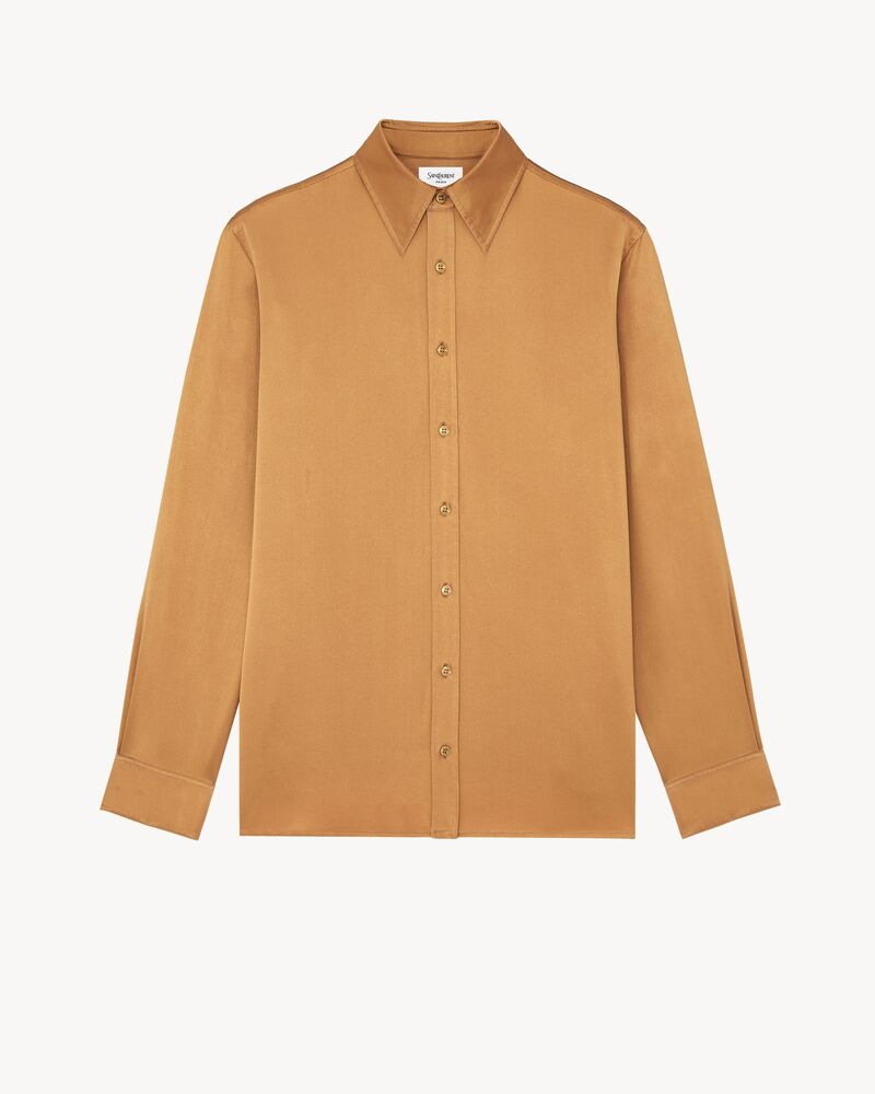 桑蚕丝缎面背面绉缎衬衫