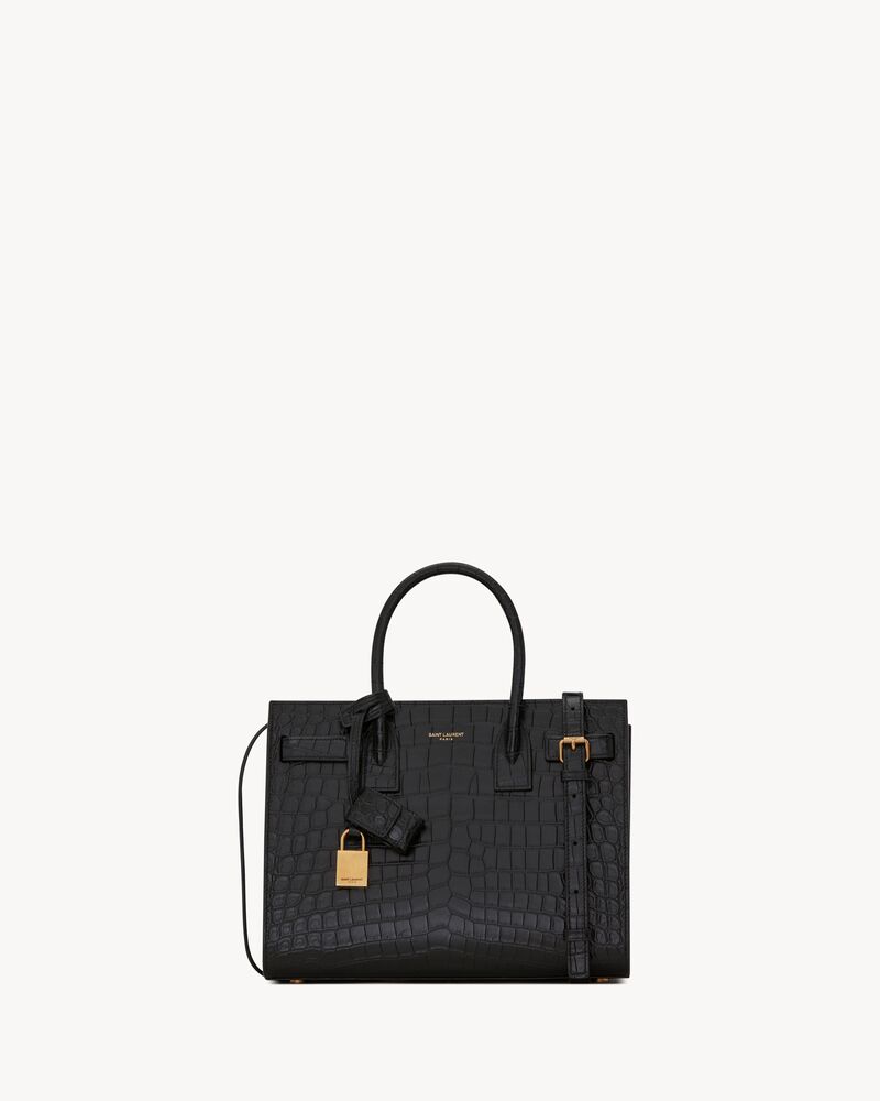 SAINT LAURENT圣罗兰中国官方网站 SAC DE JOUR BABY鳄鱼纹压纹哑光皮革手袋