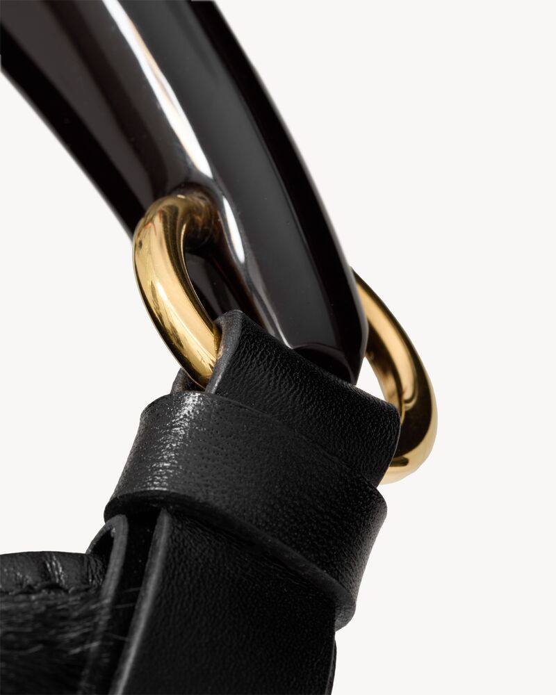 MOMBASA大号马毛效果皮革手袋