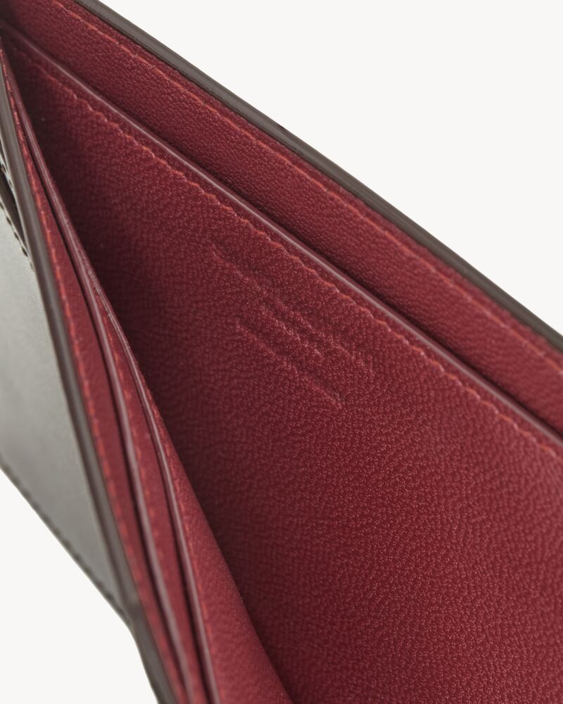 Saint Laurent Paris双色光滑牛皮革开放式卡包
