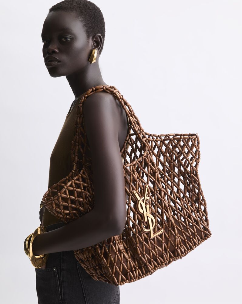 ICARE中号木质圆珠手袋